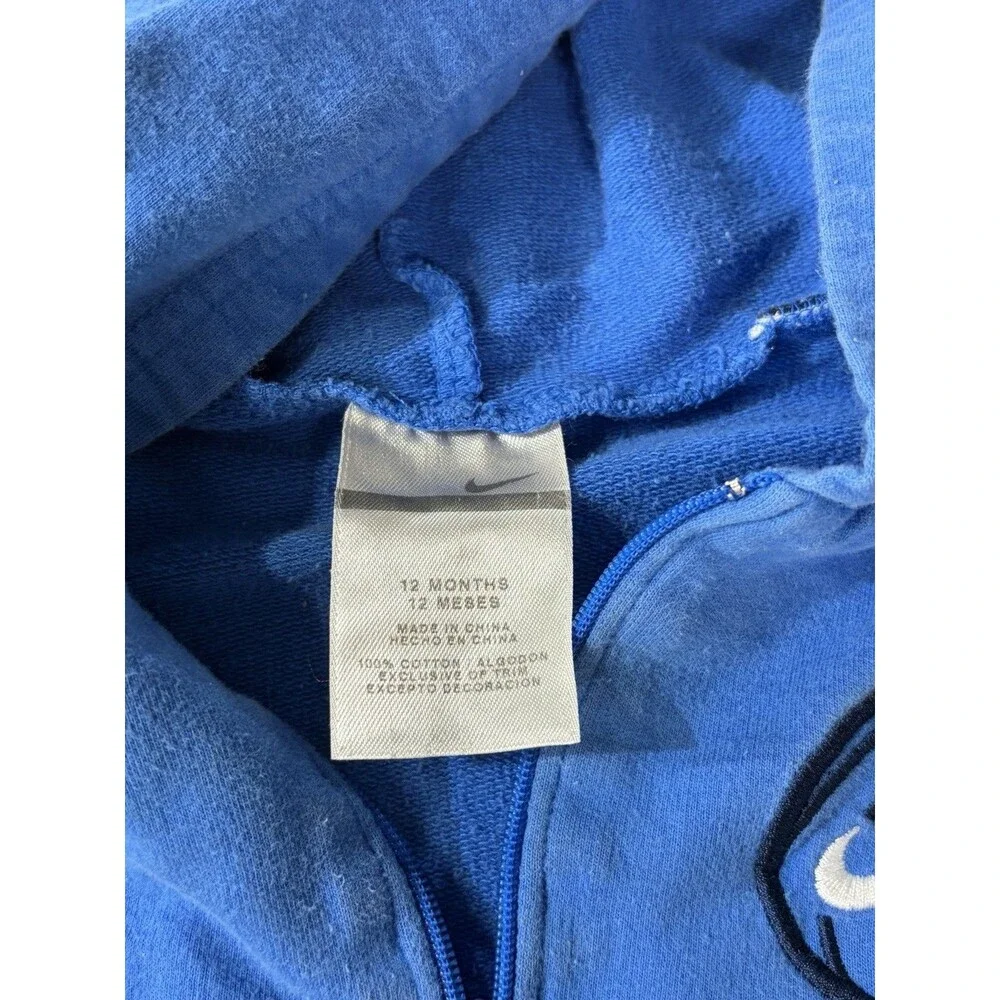 Vintage/y2k Nike Baby 12 Months Blue/Navy Colorblock 1/4 Zip Hoodie w/ Pockets